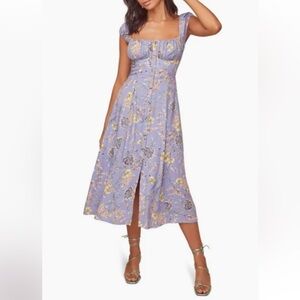 ASTR the Label Bonjour Button Front Dress in Periwinkle Multi Floral